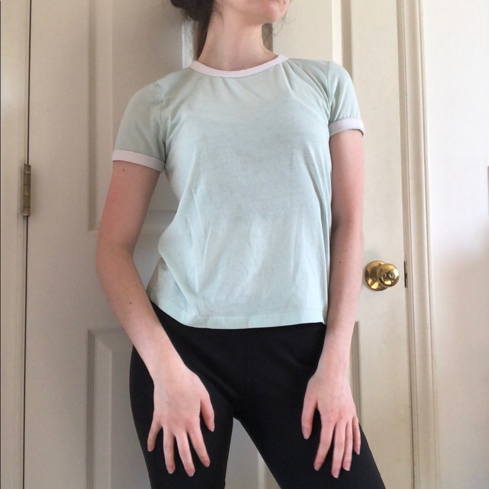 H&M pastel sea foam green basic t-shirt